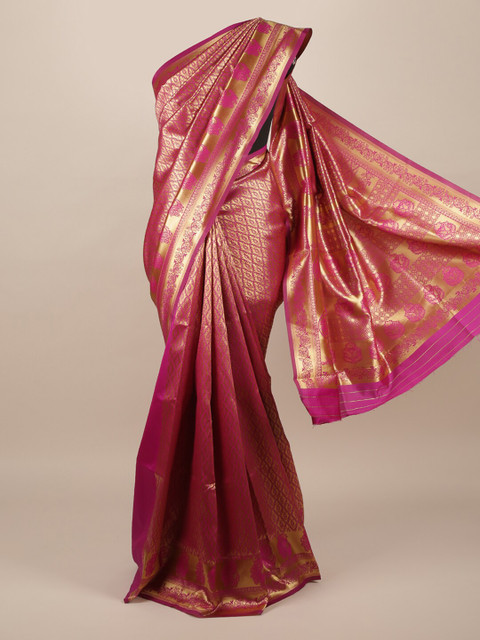 

Pothys Magenta Woven Design Jute Silk Saree