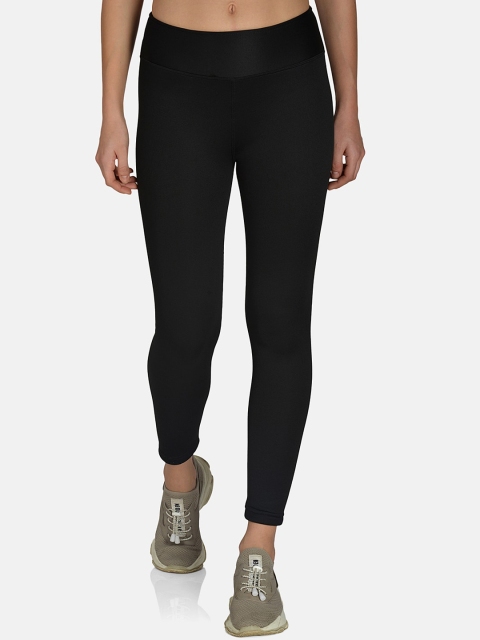 

mod & shy Women Black Solid Slim-Fit Woolen Training Tights