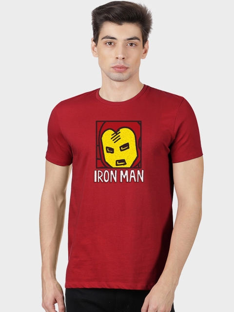 

Free Authority Men Red Marvel Comics Printed Round Neck T-shirt