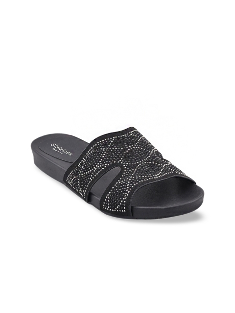 

Stelatoes Women Black Embellished Sandals