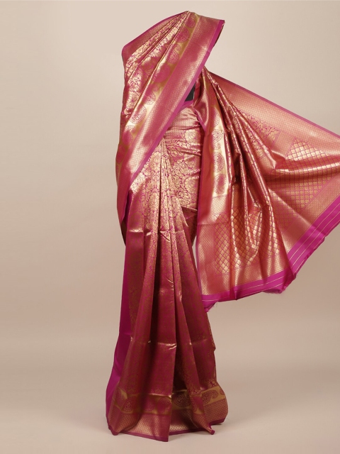 

Pothys Green & Magenta Jute Silk Woven Design Saree