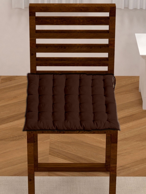 

Kuber Industries Brown Quilted Comfy Chair Cushion Pad