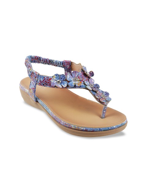 

Metro Women Blue Embellished Open Toe Flats
