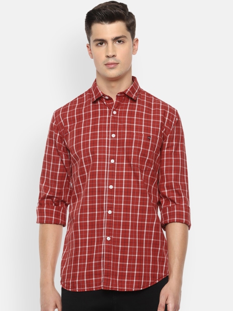 

Louis Philippe Jeans Men Red Slim Fit Checked Casual Shirt