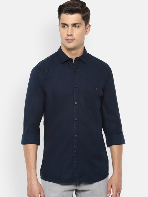 

Louis Philippe Jeans Men Navy Blue Slim Fit Solid Casual Shirt