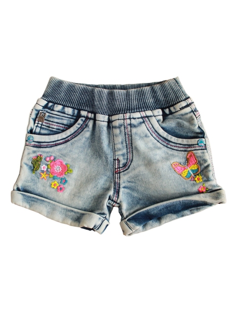

Lil Lollipop Girls Blue Washed Regular Fit Denim Shorts
