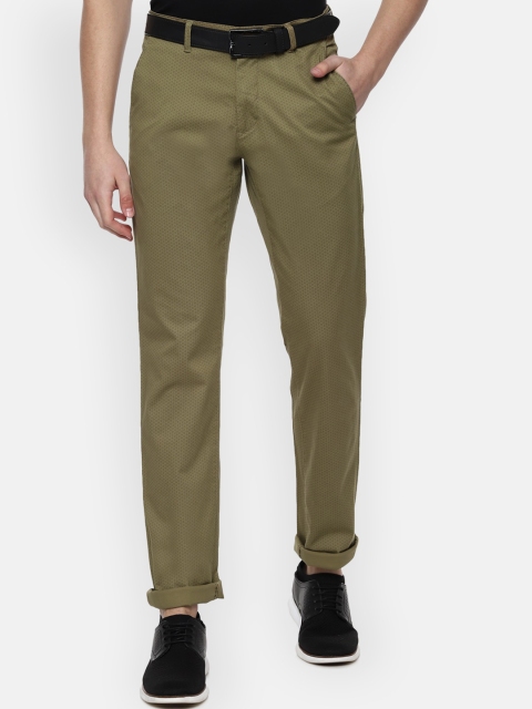 

Van Heusen Sport Men Olive Green Slim Fit Solid Chinos