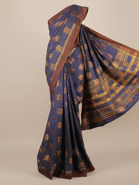 

Pothys Navy Blue Woven Design Jute Silk Saree
