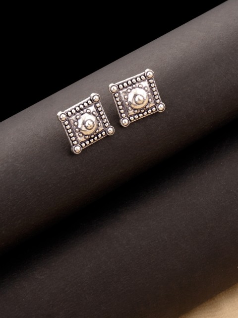 

Studio Voylla Silver-Toned Square Studs