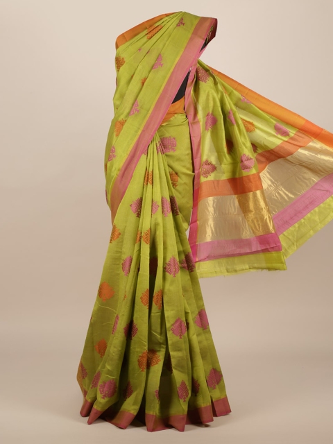 

Pothys Green Woven Design Jute Silk Saree