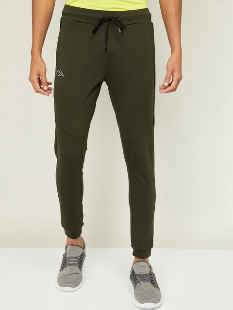 

Kappa Men Olive Green Solid Straight Fit Joggers