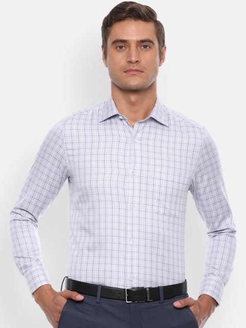

Louis Philippe Men Grey Regular Fit Checked Casual Shirt