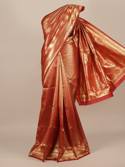 

Pothys Maroon Woven Design Jute Silk Saree