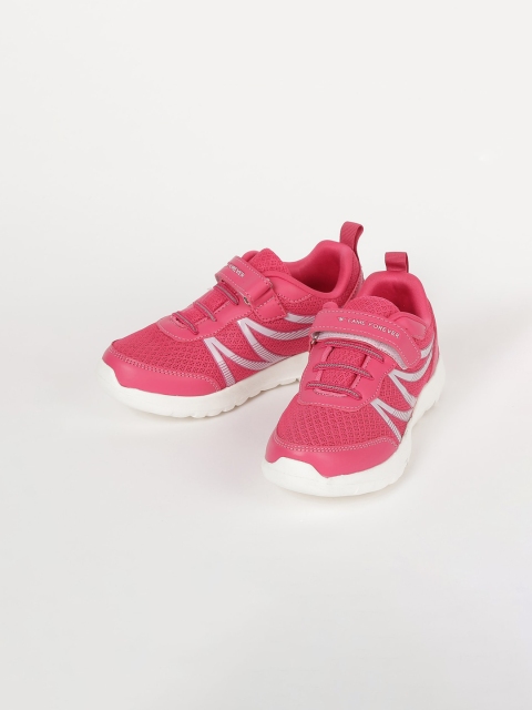 

Fame Forever by Lifestyle Girls Woven Design PU Slip-On Sneakers, Pink