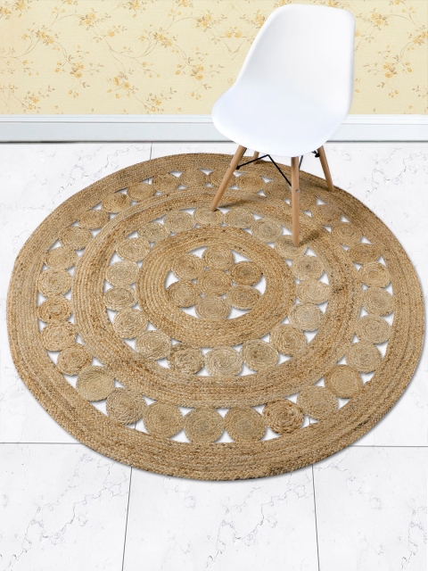 

HomeStorie Beige Natural Jute Sustainable Round Floor Carpet