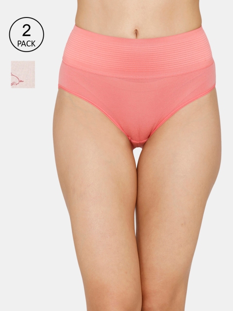 

Zivame Women Pack of 2 Assorted Anti-Microbial High-Rise Hipster Briefs ZI2385