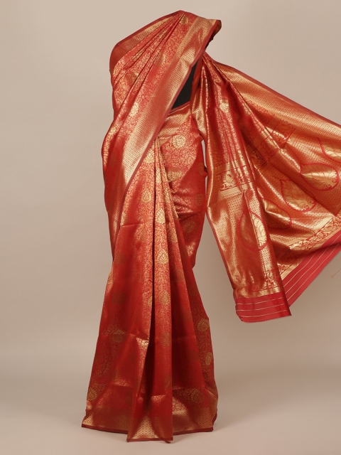 

Pothys Red Woven Design Jute Silk Saree