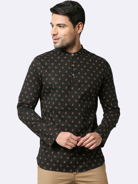 

Bewakoof Men Black Checked Thread Work Kurta