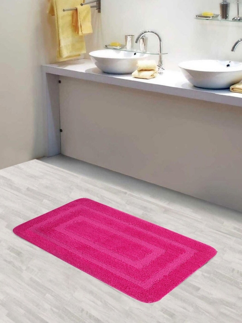 

Lushomes Pink Self-Design GSM 110 Rectangular Bath Rug