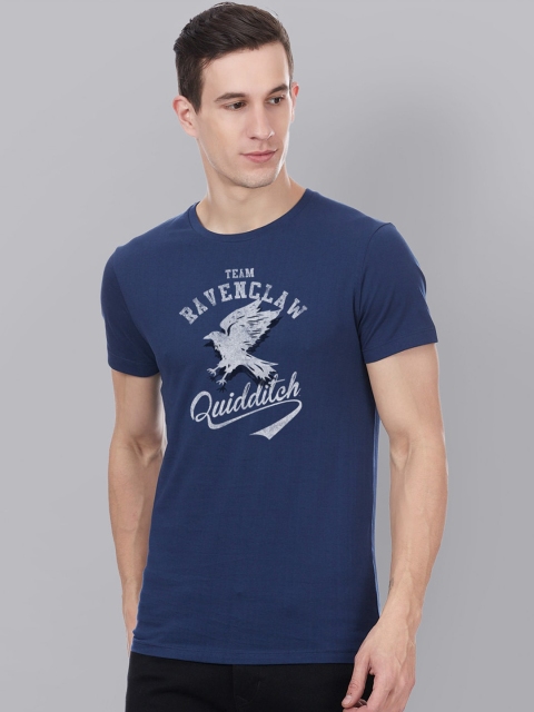 

Free Authority Men Blue Harry Potter Printed Round Neck T-shirt