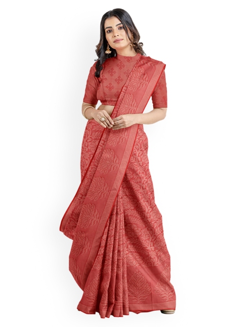 

Kalamandir Red Silk Blend Printed Banarasi Saree
