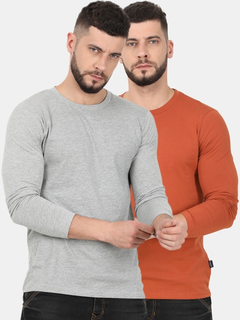 

Masculino Latino Men Pack of 2 Assorted Solid Round Neck T-shirt