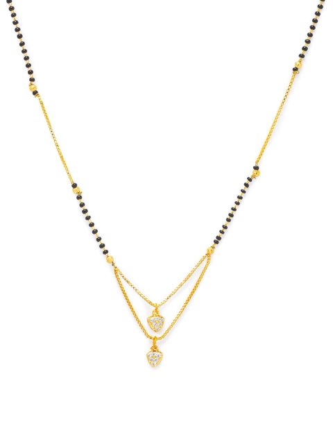 

Digital Dress Room Black Gold-Plated Stone-Studded & Beaded Layered Mangalsutra