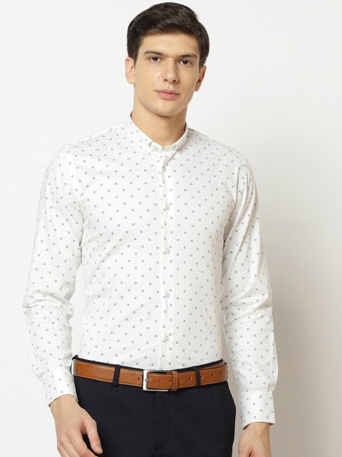 

Blackberrys Men White Skinny Fit Printed Formal Shirt