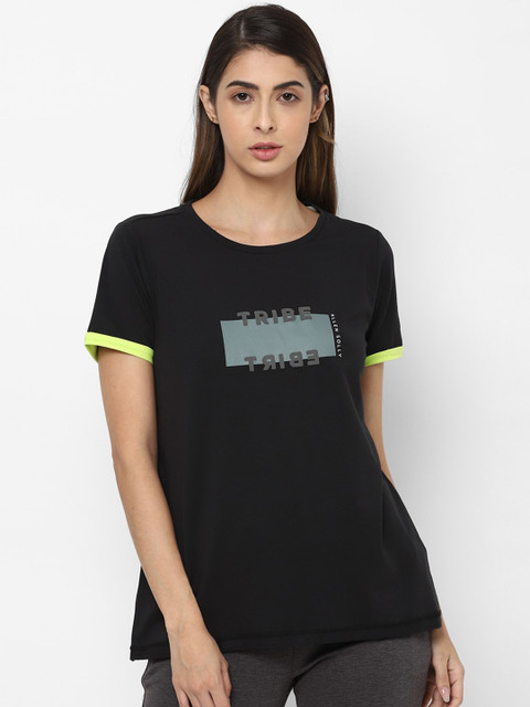 

Allen Solly Woman Women Black Printed Round Neck T-shirt