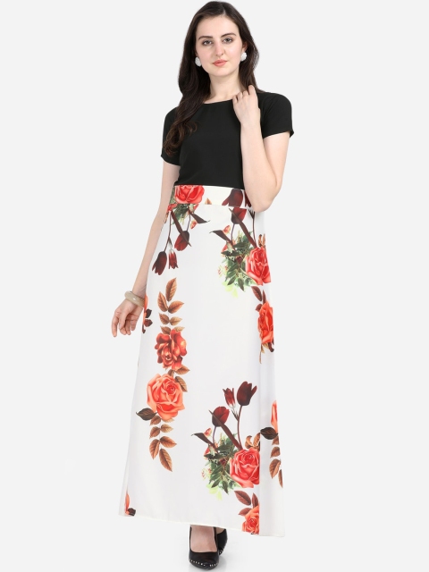 

SAADHVI Women White Printed Maxi Dress
