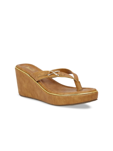 Inc 5 Women Tan Solid Sandals