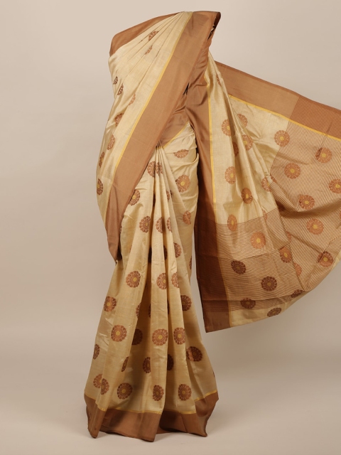 

Pothys Brown Woven Design Jute Silk Saree