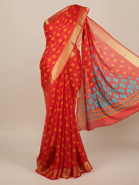 

Pothys Red Printed Pure Chiffon Saree