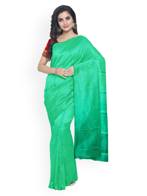 

Kalamandir Green Printed Silk Blend Saree