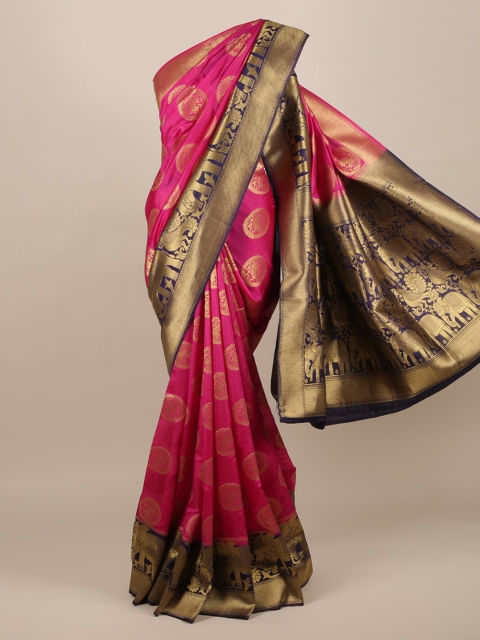 

Pothys Magenta Woven Design Jute Silk Saree