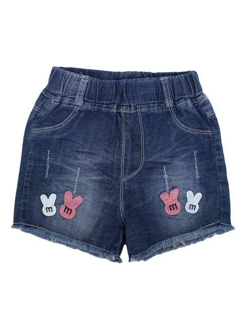 

Lil Lollipop Girls Blue Washed Regular Fit Denim Shorts