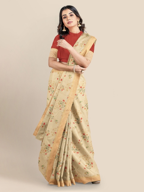 

Kalamandir Beige Printed Silk Blend Saree