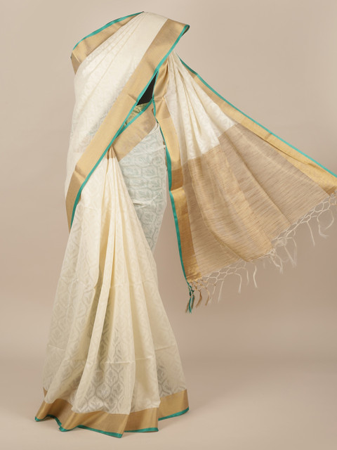 

Pothys White Woven Design Jute Silk Saree