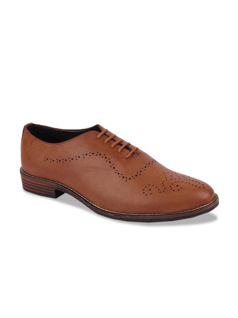 

FAUSTO Men Tan Brown Textured Semiformal Oxfords