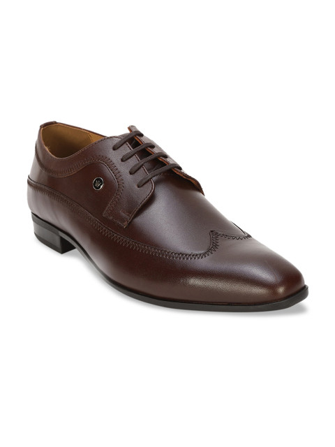 

Louis Philippe Men Brown Solid Leather Formal Derbys
