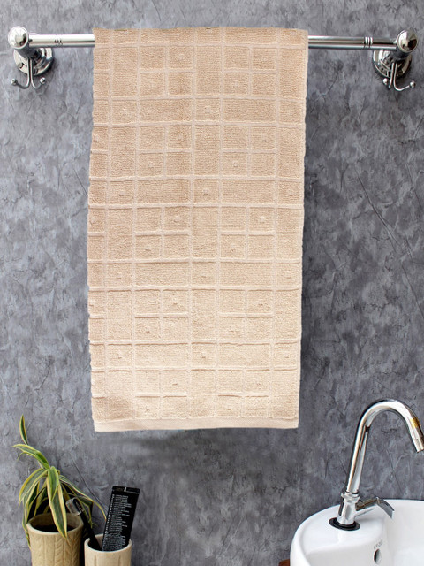 

AVI Living Set Of 2 Self Checked 400 GSM Bath Towels, Pink