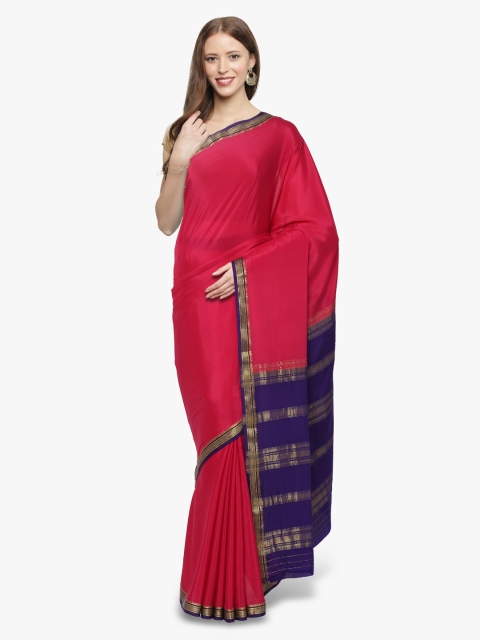 

Sudarshan Silks Pink Solid Mysore Silk Saree