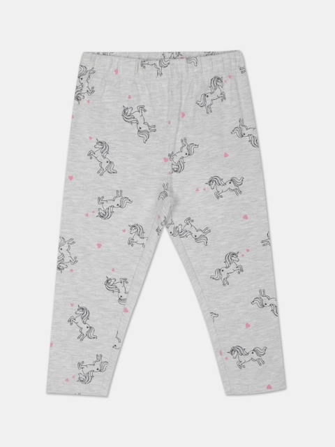 

Donuts Girls Grey & Black Printed Ankle-Length Leggings