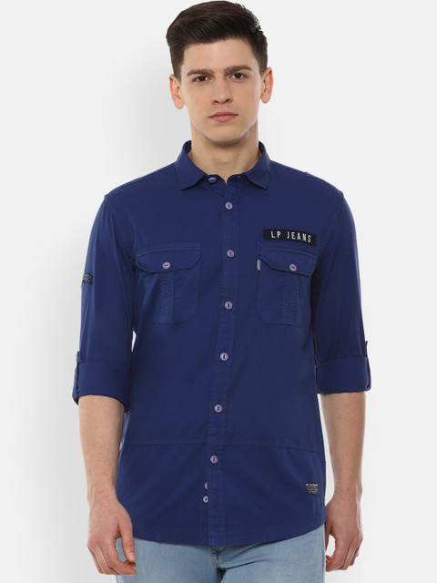 

Louis Philippe Jeans Men Blue Slim Fit Solid Casual Shirt