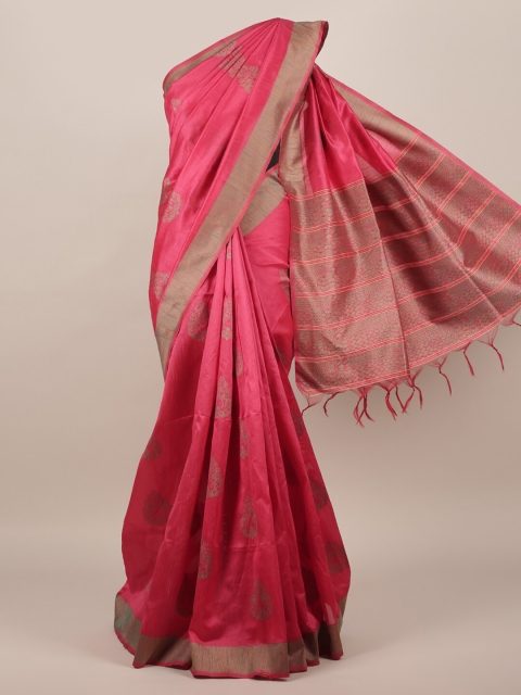 

Pothys Pink Woven Design Jute Silk Saree