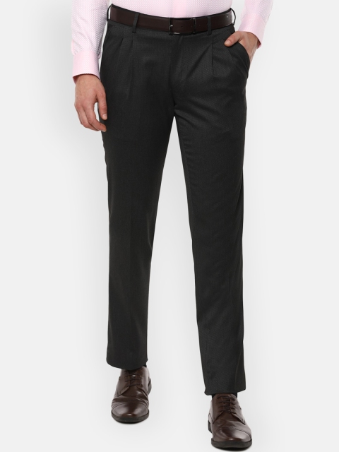 

Louis Philippe Men Black Regular Fit Solid Formal Trousers