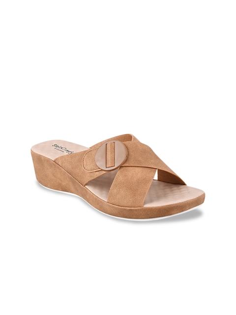 

Stelatoes Women Brown Solid Sandals