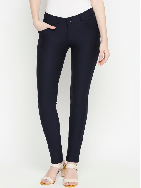 

fungus Women Navy Blue Solid Slim-Fit Jeggings