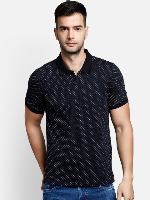 

COBB Men Navy Blue Printed Polo Collar T-shirt