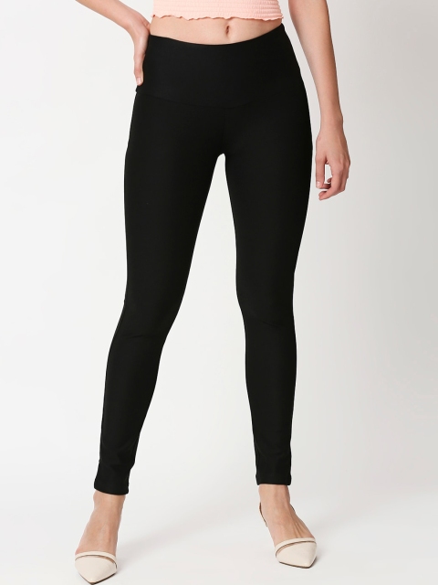 

fungus Women Black Solid Slim-Fit Treggings